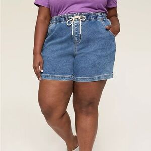 💙 EUC Lane Bryant Pull-On Knit Denim Shorts – 5.5” Inseam 💙